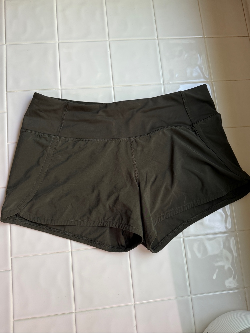 lululemon athletica Olive Green Athletic Running Shorts